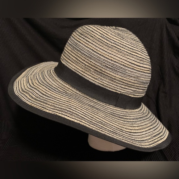 Solar Escape Woven Sun Hat Black Light Blue Cream O/S - Picture 3 of 10